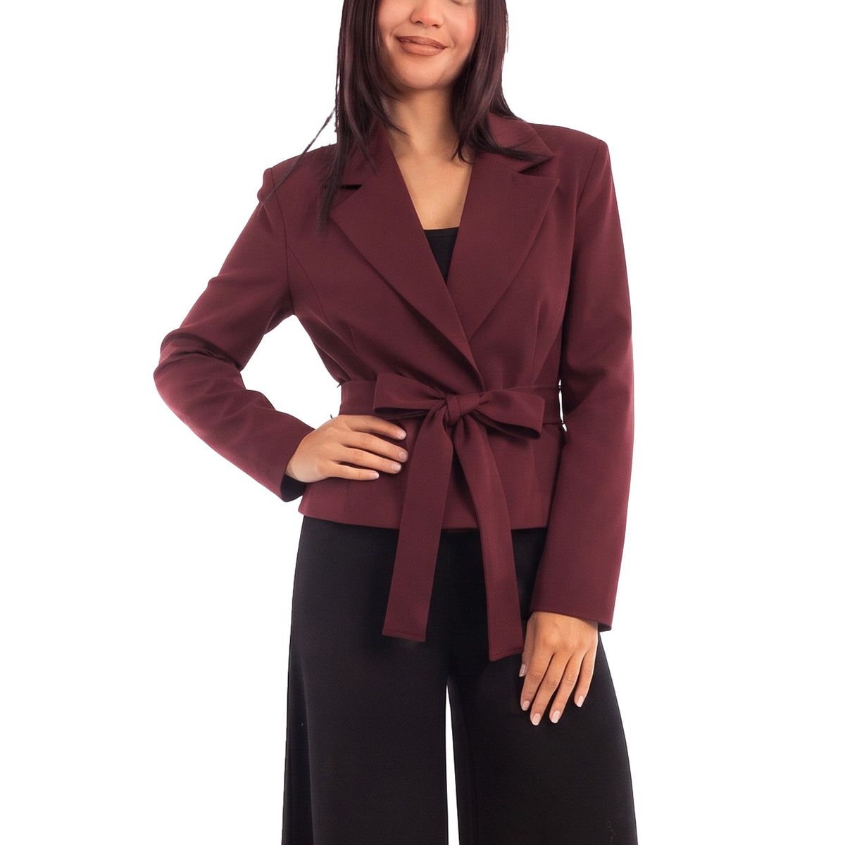 toocool giacca donna sfoderata elegante cintura coprispalle toocool vi 56210 nero taglia unica
