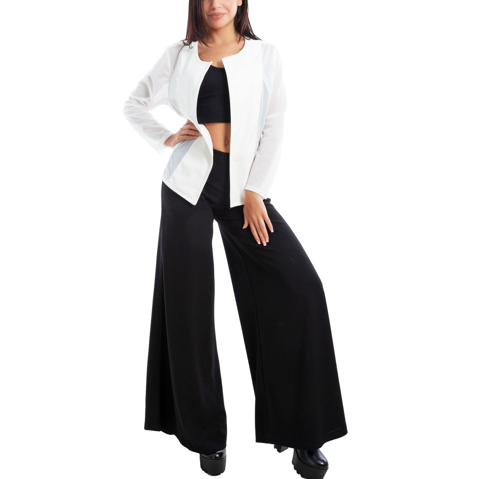 toocool giacca pelle sintetica donna velata elegante g987
