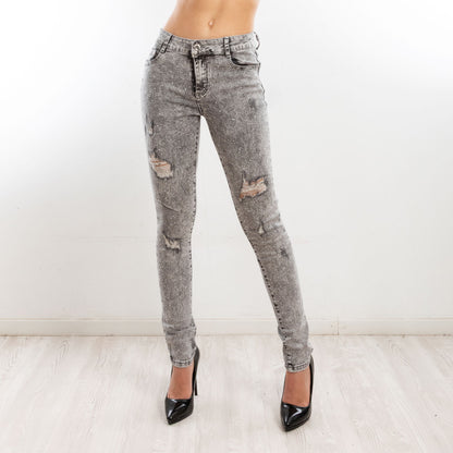 toocool jeans donna strass skinny tagliati strappati gf 2180