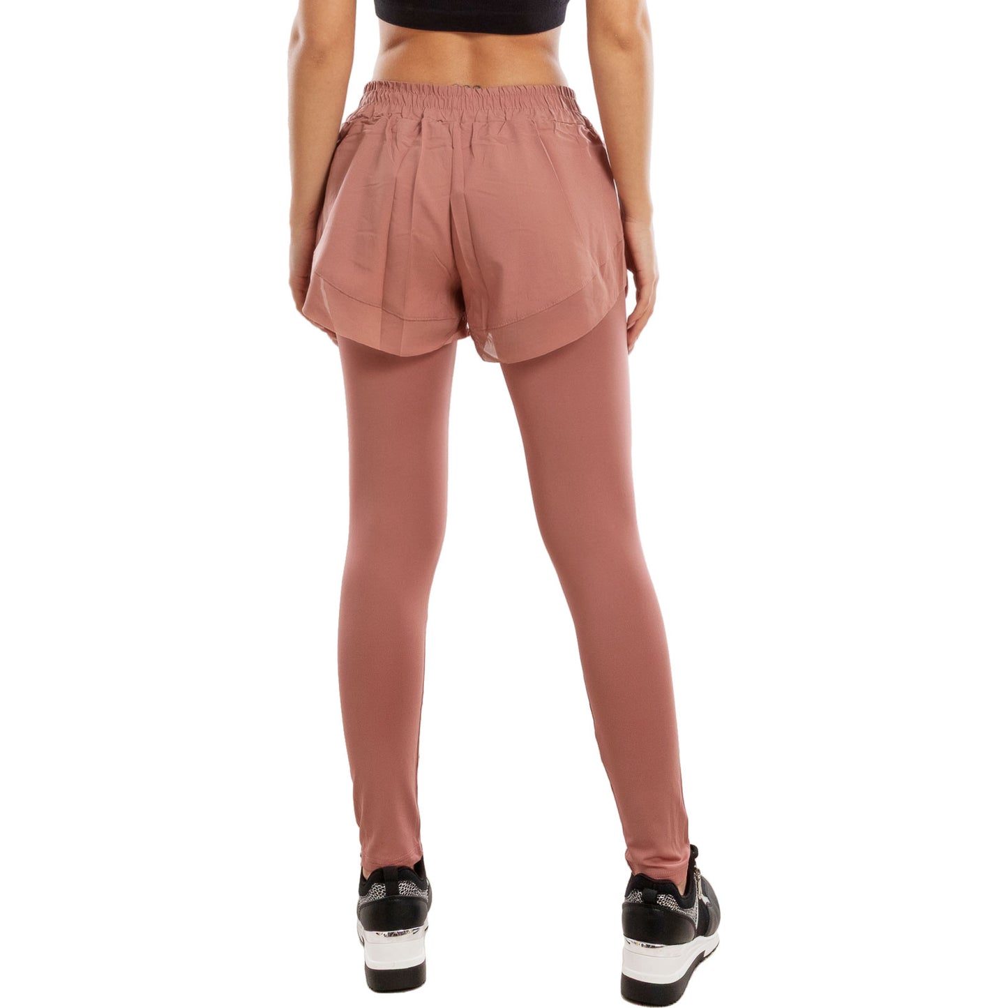 toocool leggings sportivi 2 in 1 donna pantaloncini sovrapposti tasca laterale leggings fitness yoga palestra toocool 821915 nero sm