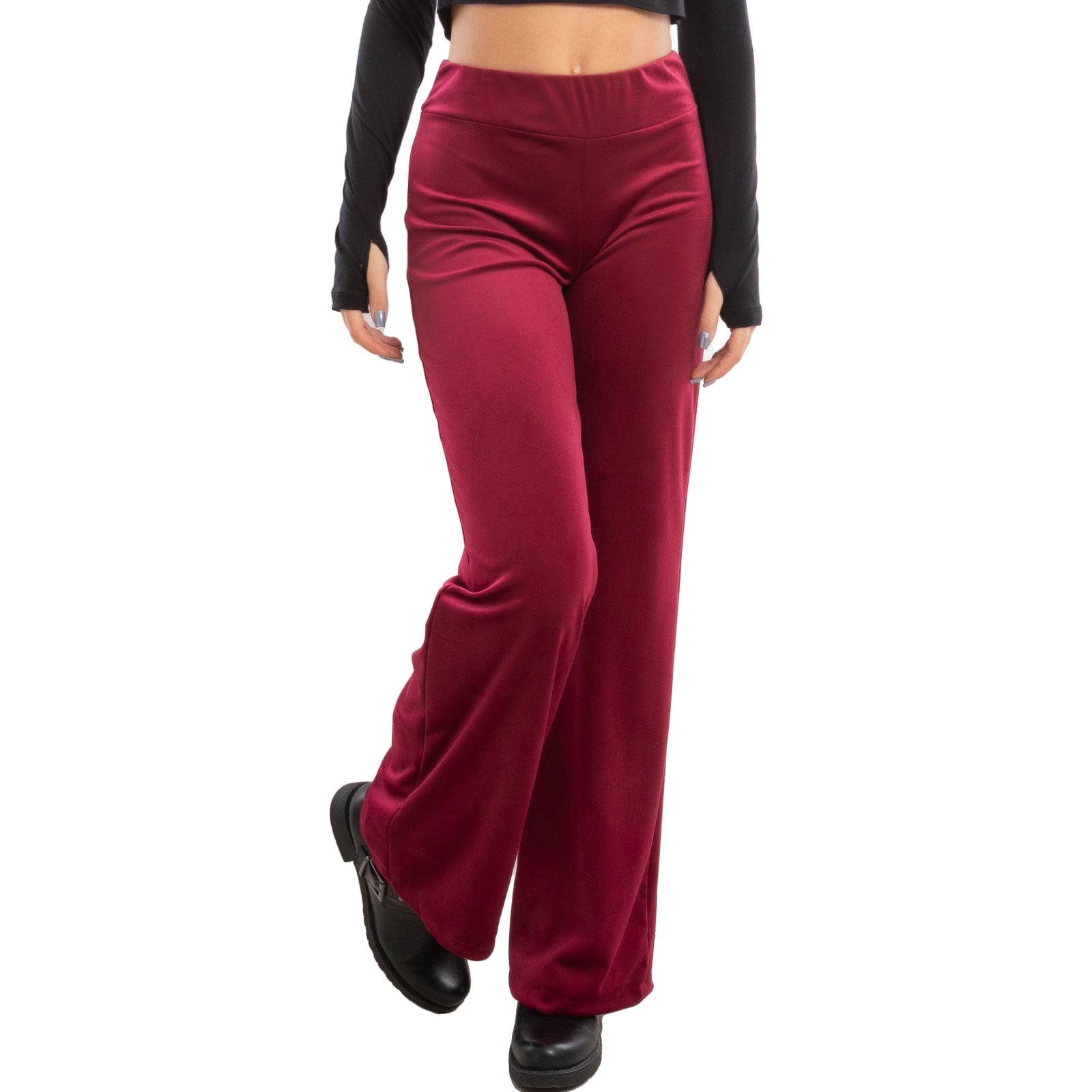 toocool pantaloni donna palazzo velluto ciniglia elasticizzati eleganti invernali toocool vi 5522