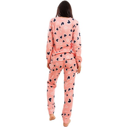 toocool pigiama donna invernale felpato cuori maniche lunghe pantaloni caldo cotone toocool q1039 nero s