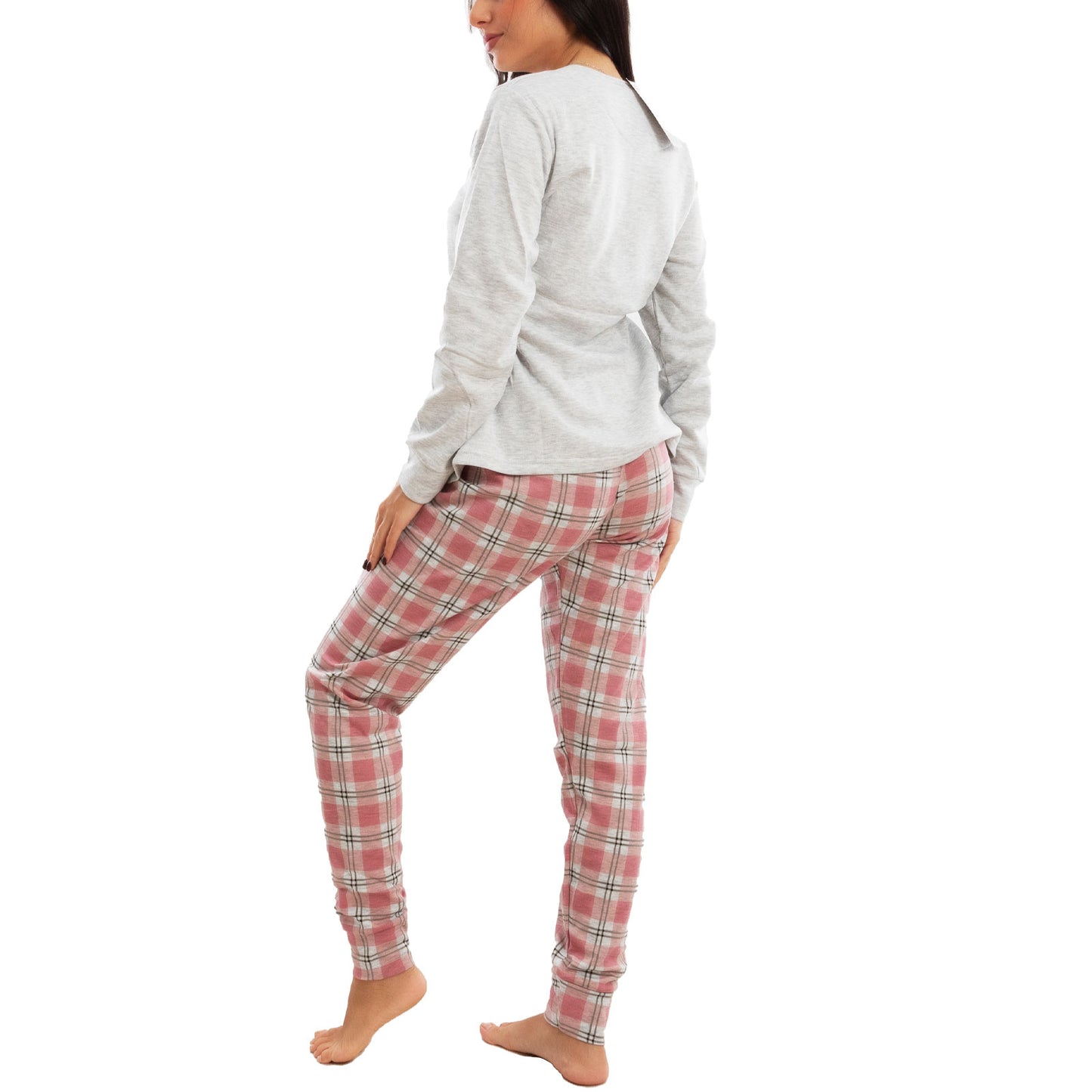 toocool pigiama donna invernale felpato orsetto scozzese caldo cotone maniche lunghe toocool it 6433 beige s