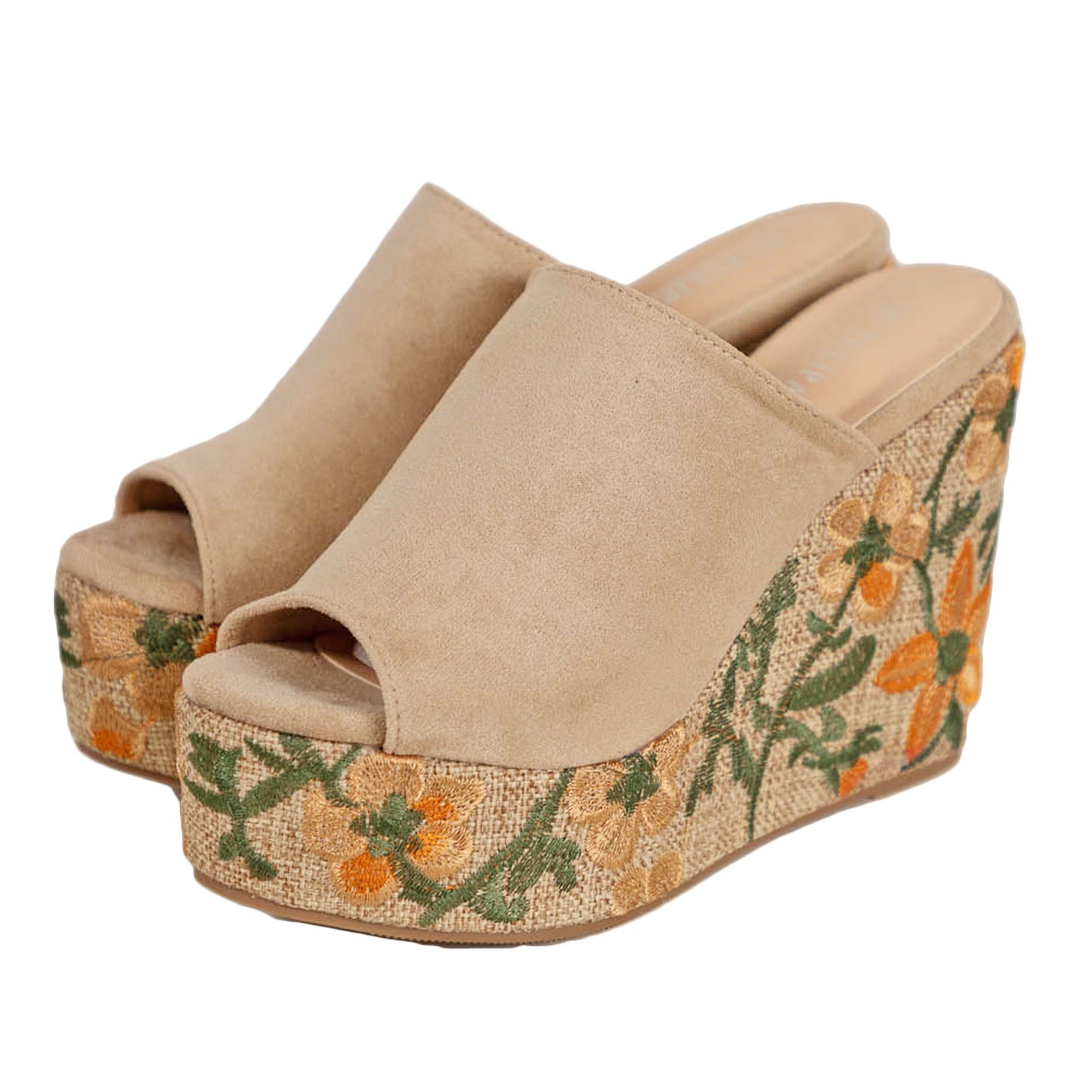 toocool sabot donna zeppa alta e plateau sandali mule open toe scamosciata ricamo floreale boho chict toocool ad5c z1241 nero 36