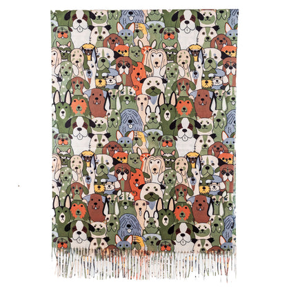 toocool sciarpa stola unisex cani frange foulard scialle invernale scaldacollo toocool wj 8217 nero taglia unica