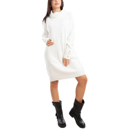 toocool vestito donna miniabito collo alto maglia tricot maximaglione toocool mtc13293 nero sl