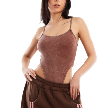 toocool body donna costine sgambato effetto lavato distressed canotta intima elasticizzata design high cut treetwear casual toocool vs1303 nero sm