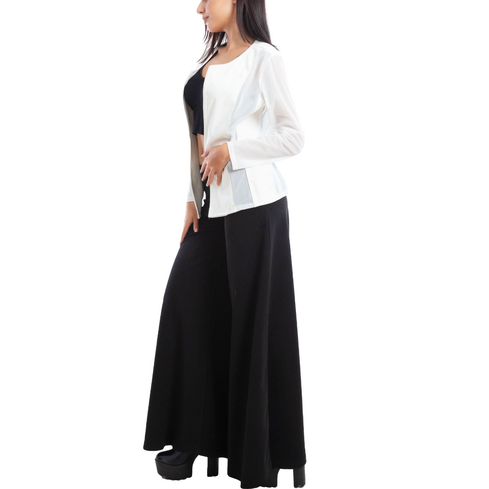 toocool giacca pelle sintetica donna velata elegante g987