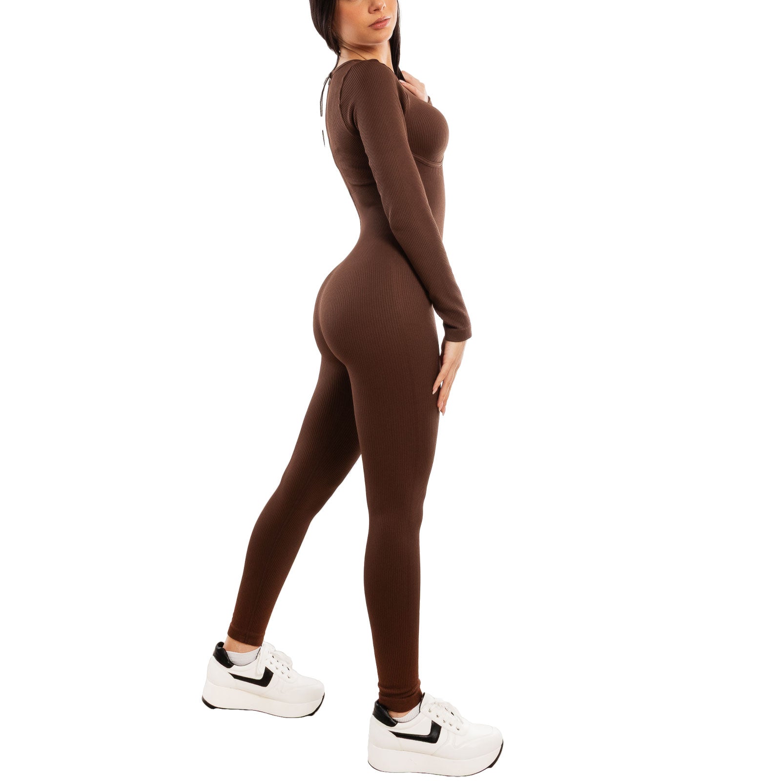 toocool jumpsuit overall sportiva donna aderente tuta intera yoga fitness push up elasticizzata palestra pilates toocool s90019 nero sm