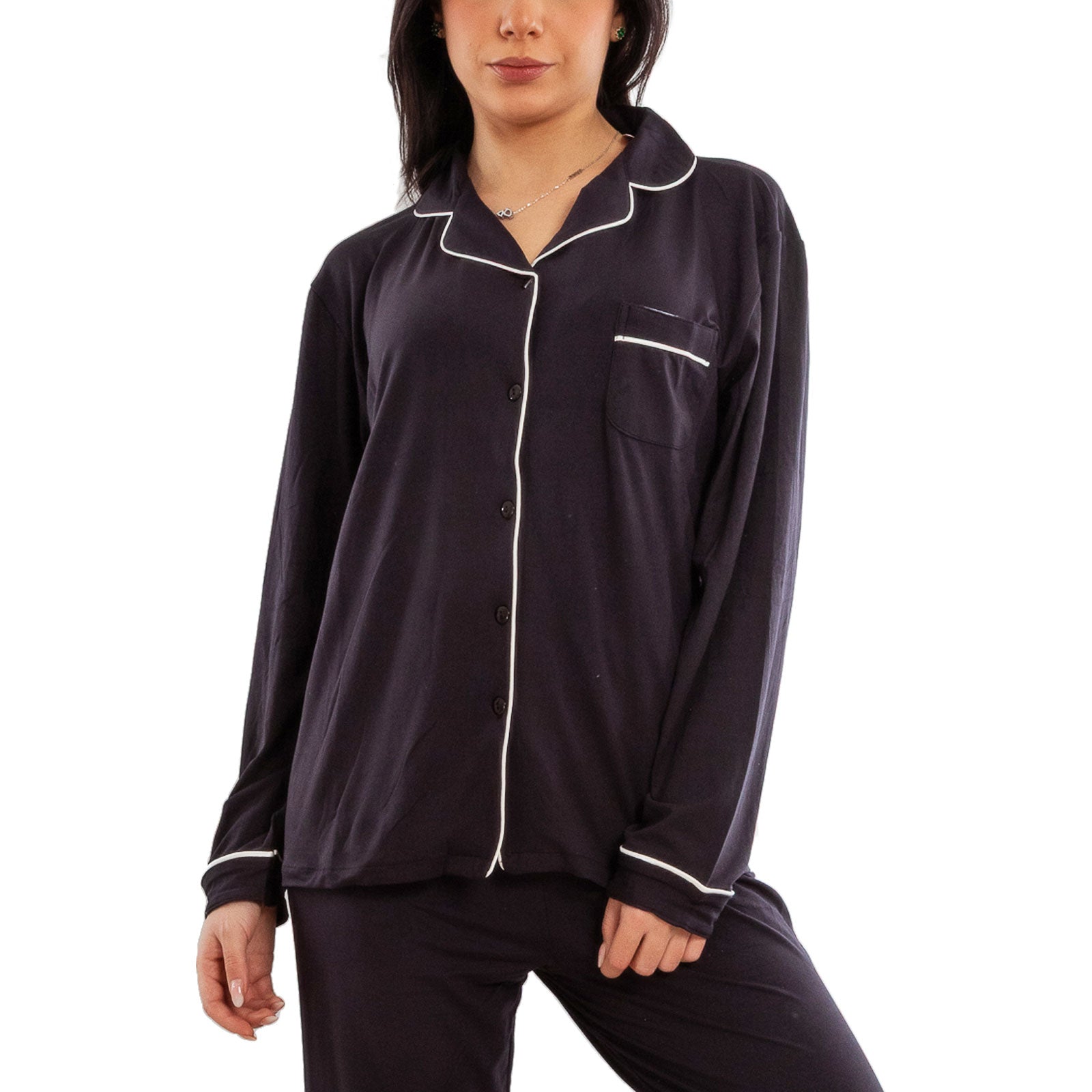 toocool pigiama donna due pezzi microfibra set loungewear maglia maniche lunghe pantaloni lunghi classico toocool m467 rosa xl