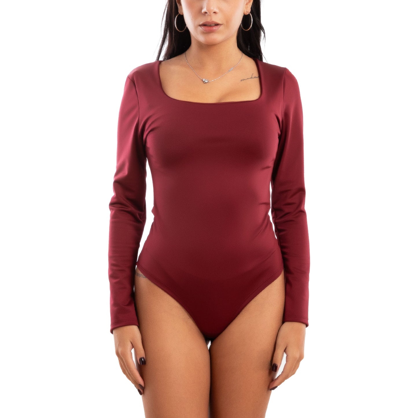 toocool body donna aderente scollato manica lunga basic bodysuit scollo quadrato toocool vi 5920 nero sm