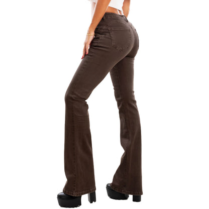 toocool jeans donna pantaloni zampa vita media push upfx1216