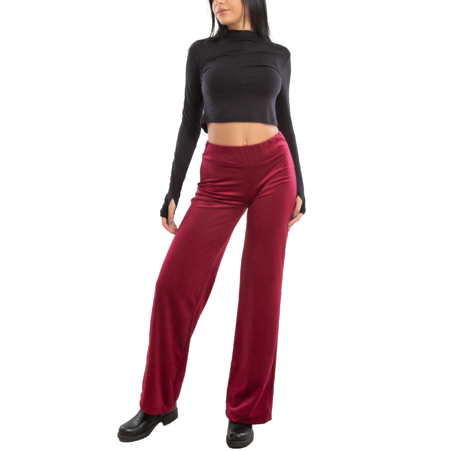 toocool pantaloni donna palazzo velluto ciniglia elasticizzati eleganti invernali toocool vi 5522