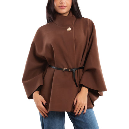 toocool poncho elegante da donna con cintura regolabile in vita mantella morbida vi 5192