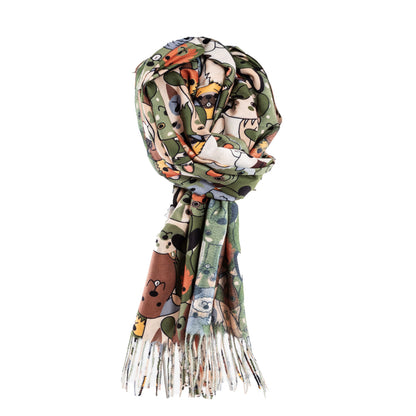 toocool sciarpa stola unisex cani frange foulard scialle invernale scaldacollo toocool wj 8217 nero taglia unica