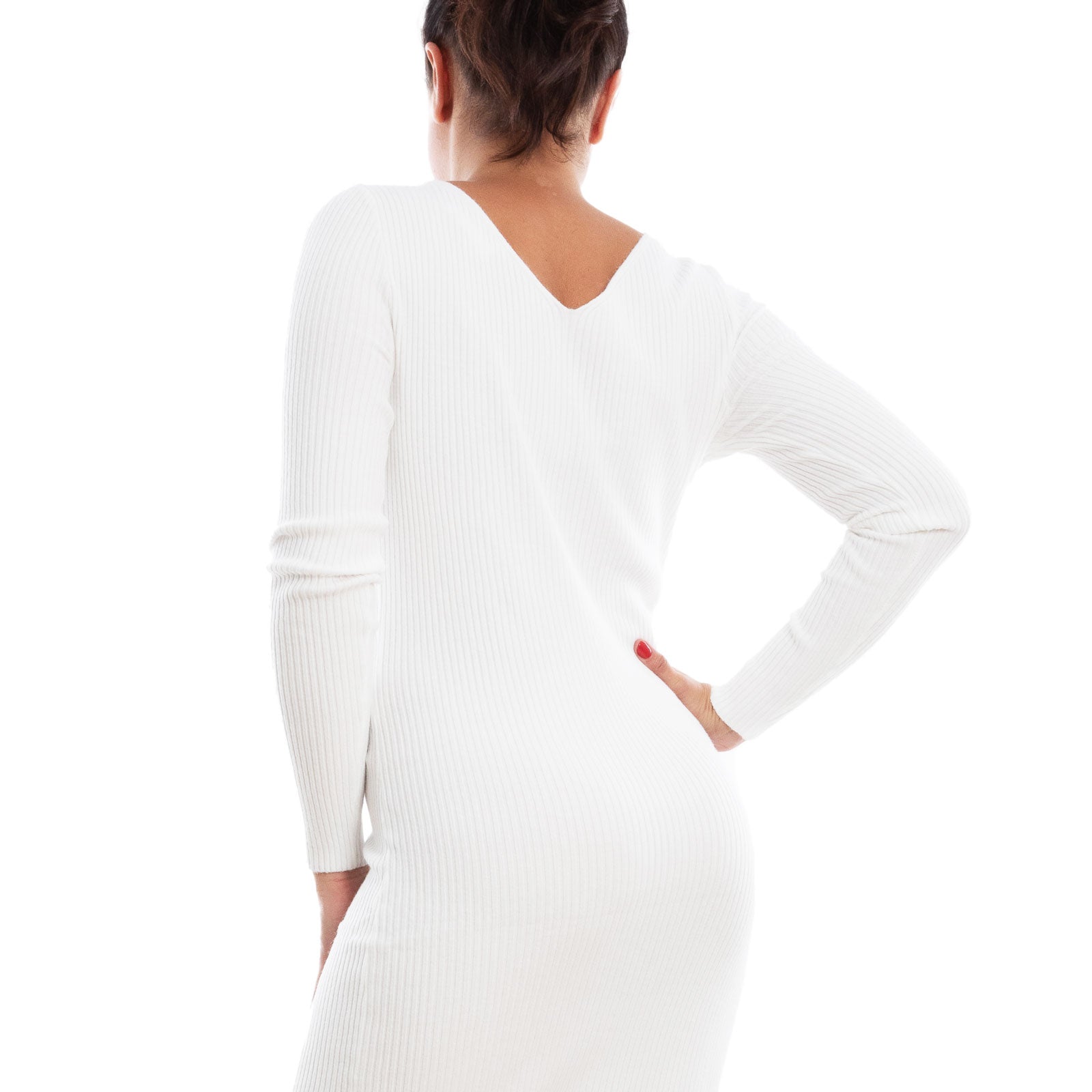 toocool abito donna in maglia a costine vestito midi slim fit manica lunga elegante e casual toocool vi 17126 nero sm