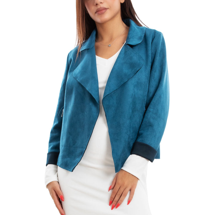 immagine-13-toocool-giacca-donna-scamosciata-blazer-coprispalle-vb-5560