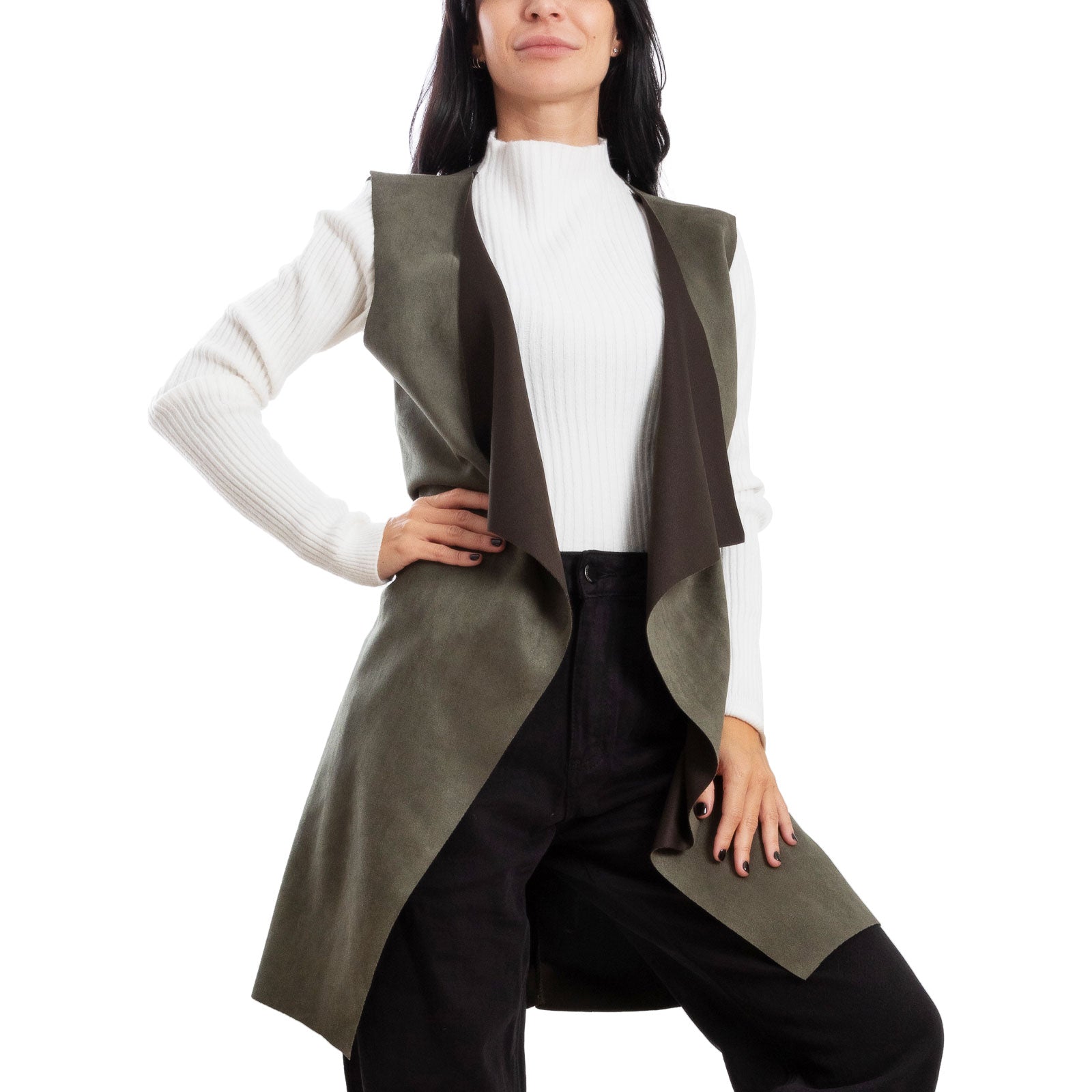 immagine-13-toocool-gilet-lungo-donna-scamosciato-smanicato-vi-3601