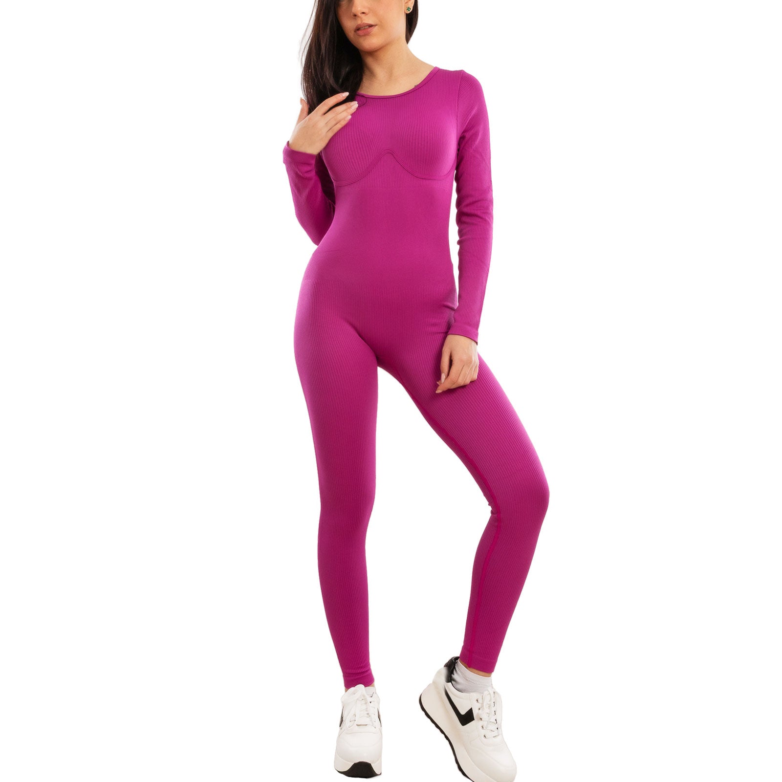 toocool jumpsuit overall sportiva donna aderente tuta intera yoga fitness push up elasticizzata palestra pilates toocool s90019 nero sm