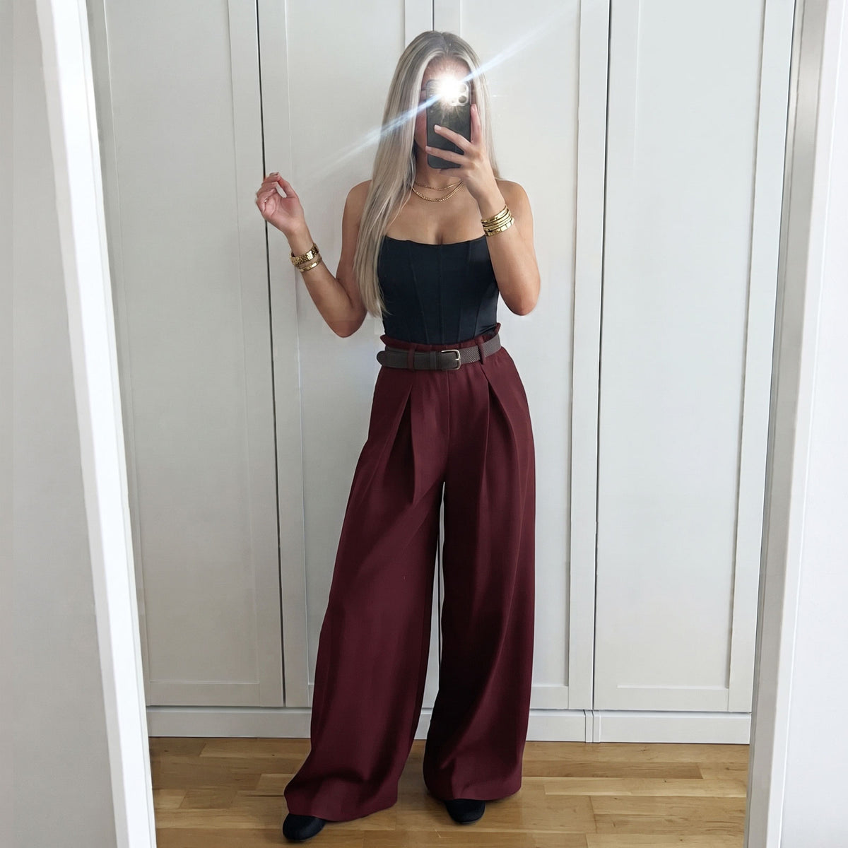 toocool pantaloni donna ampi palazzo con cintura toocool vi 3546 nero taglia unica