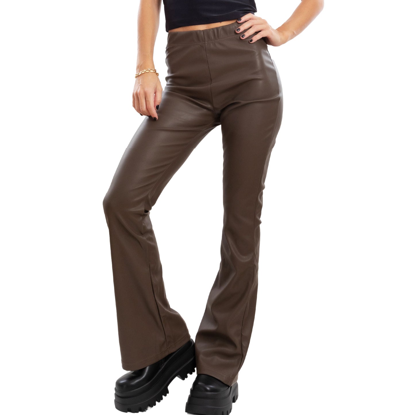 immagine-13-toocool-pantaloni-effetto-pelle-campana-zampa-v3585