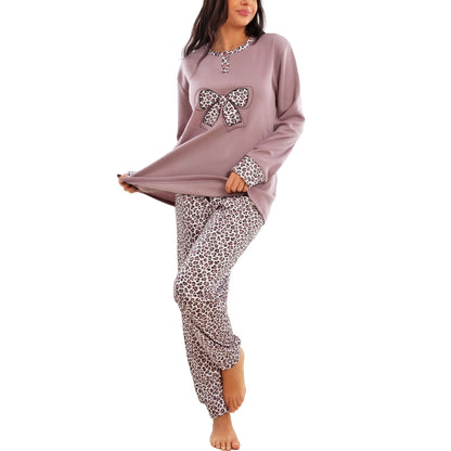 toocool pigiama donna felpato invernale leopardato caldo manica lunga pantaloni toocool q2237 nero m