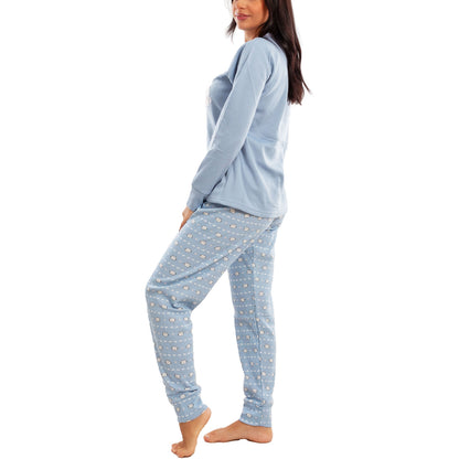 toocool pigiama donna invernale felpato gatti maniche lunghe pantaloni caldo cotone toocool 2141 verde acqua s