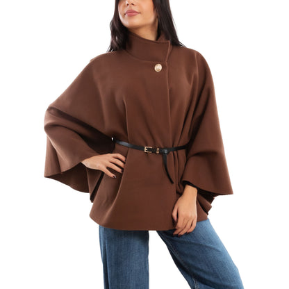 toocool poncho elegante da donna con cintura regolabile in vita mantella morbida vi 5192