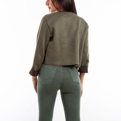 toocool giacca donna finta pelle scamosciata aperta 20868