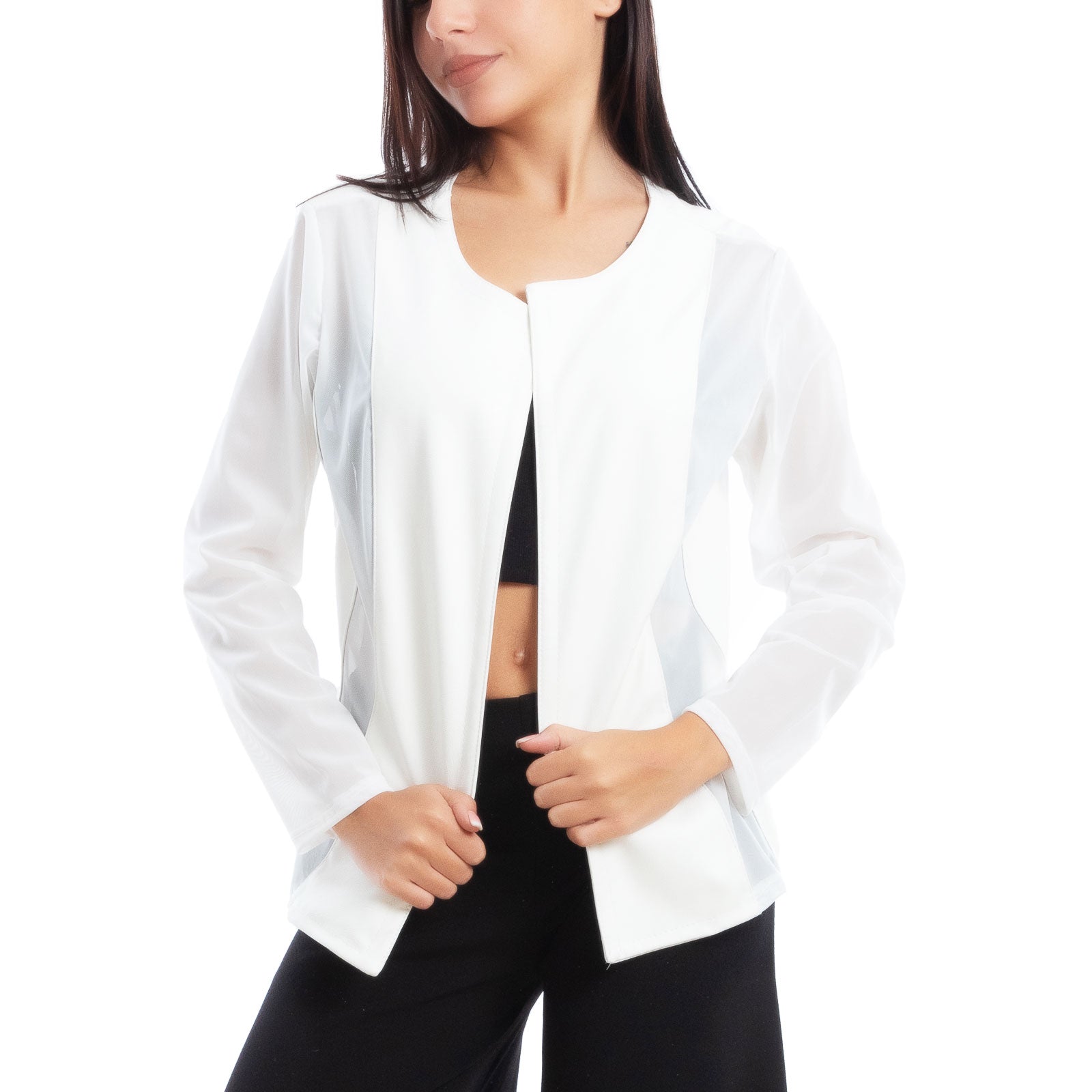 toocool giacca pelle sintetica donna velata elegante g987