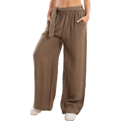 toocool pantaloni palazzo donna leggeri estivi freschi comodi cintura toocool yv260 nero sm