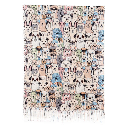 toocool sciarpa stola unisex cani frange foulard scialle invernale scaldacollo toocool wj 8217 nero taglia unica