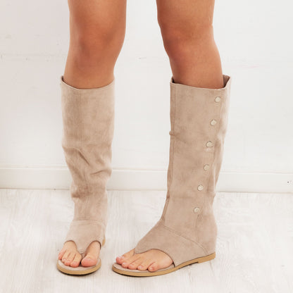 toocool stivali gladiatore donna scamosciati infradito tacco interno wz688 151