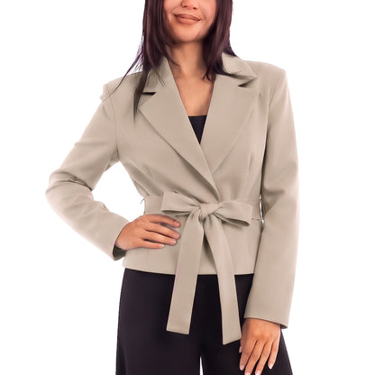 toocool giacca donna sfoderata elegante cintura coprispalle toocool vi 56210 nero taglia unica