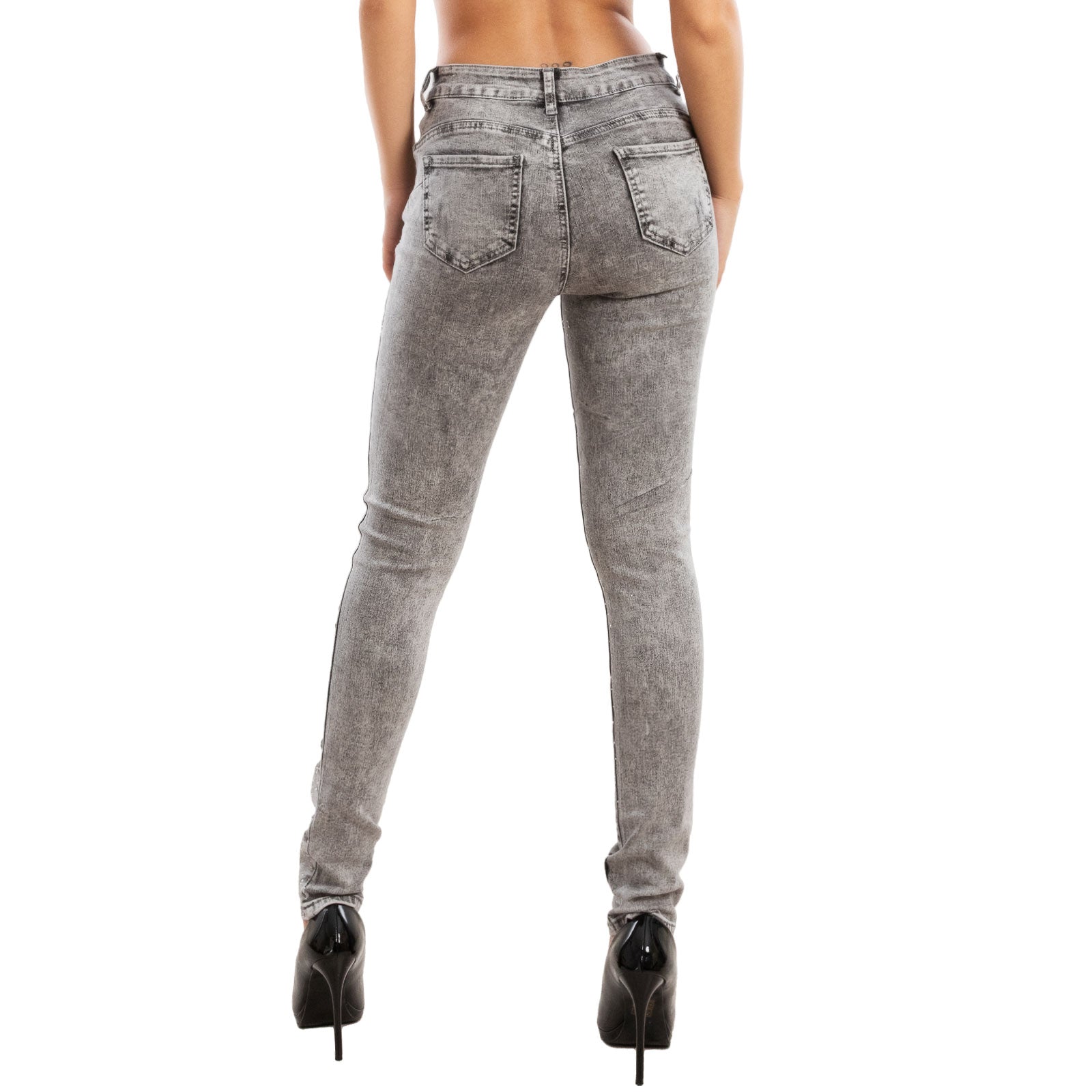 toocool jeans donna strass skinny tagliati strappati gf 2180