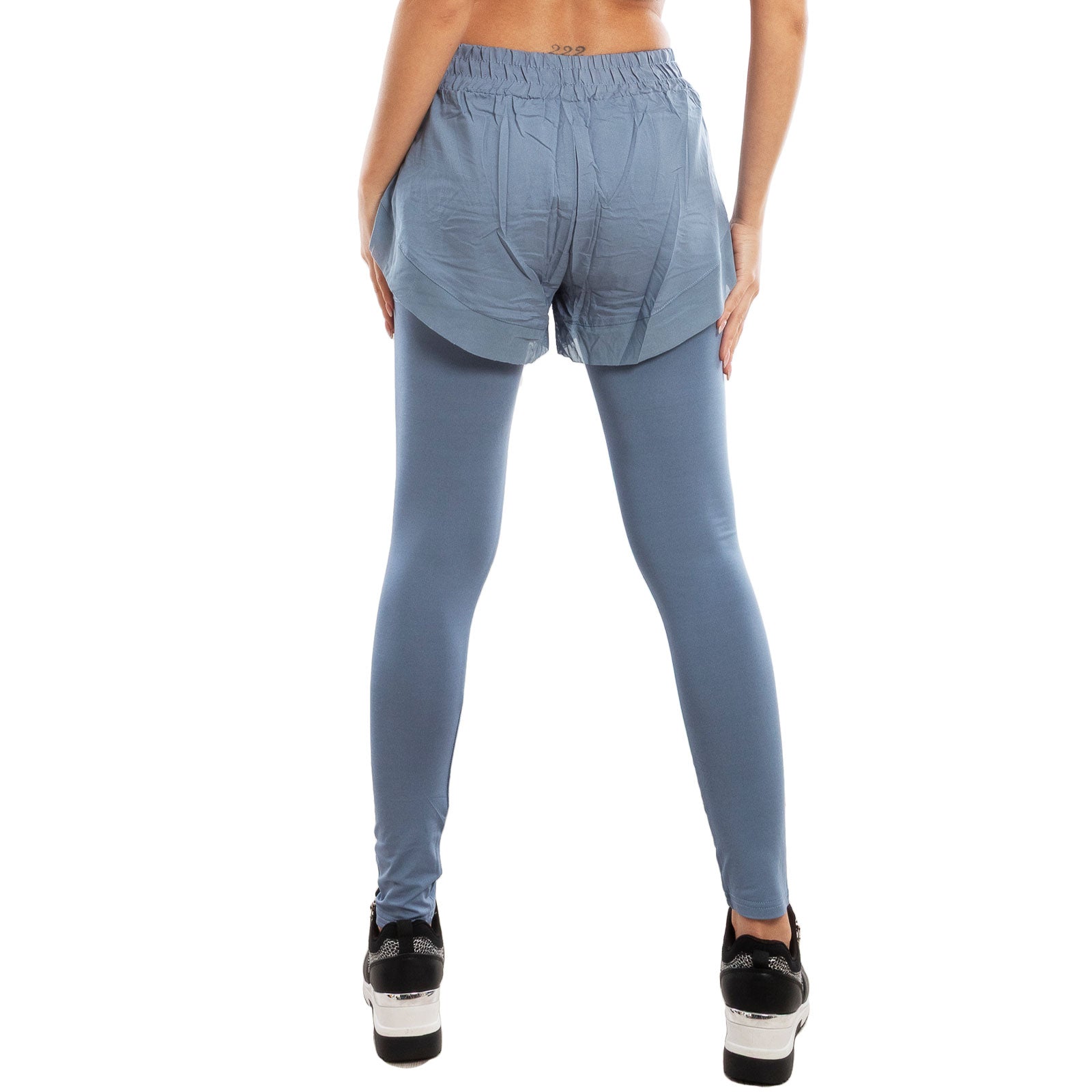 toocool leggings sportivi 2 in 1 donna pantaloncini sovrapposti tasca laterale leggings fitness yoga palestra toocool 821915 nero sm