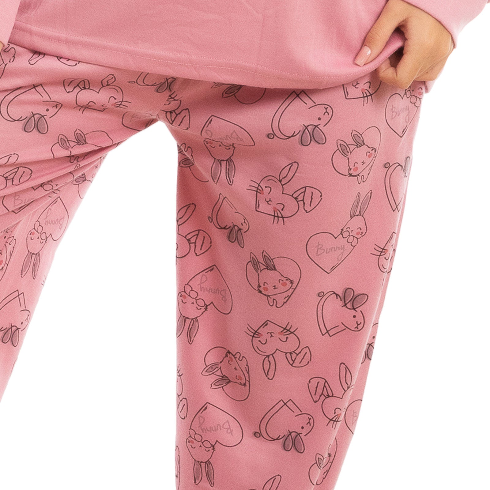 toocool pigiama donna felpato invernale coniglietti caldo c3101