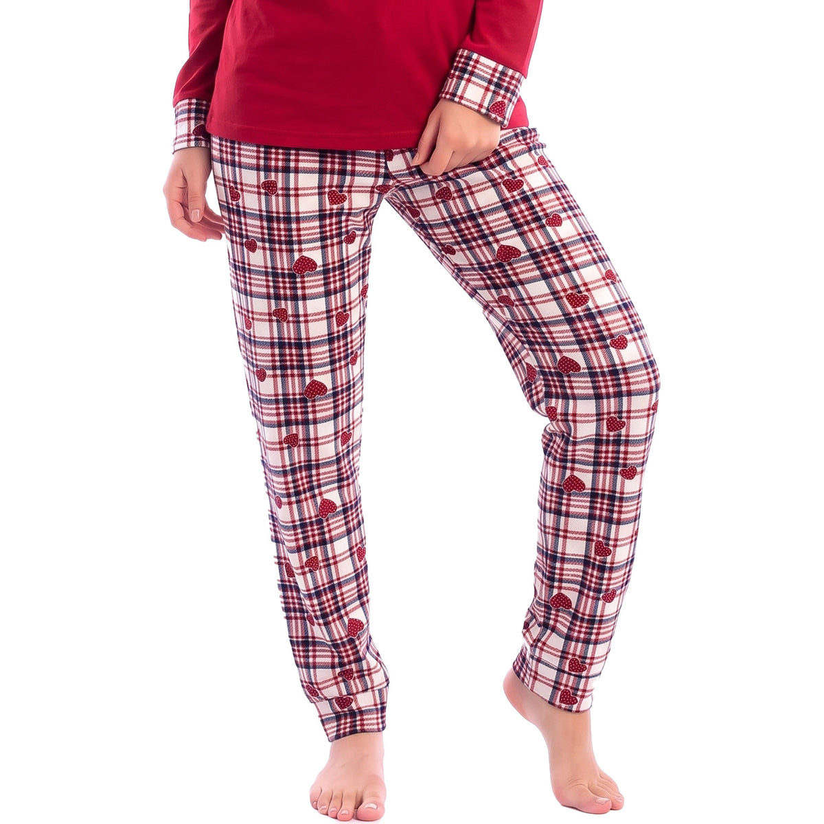 toocool pigiama donna felpato lungo scozzese cuori caldo invernale toocool q2244 blu scuro m