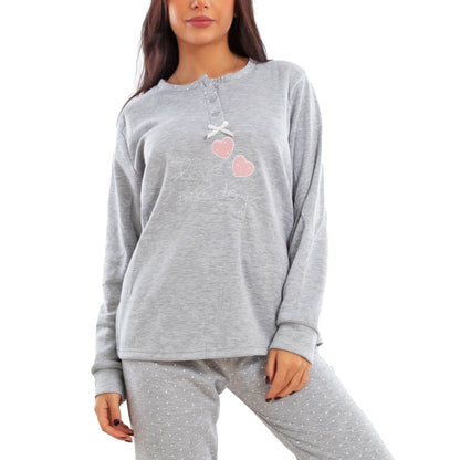 toocool pigiama donna invernale felpato pois maniche lunghe pantaloni caldo cotone toocool e5820 blu m