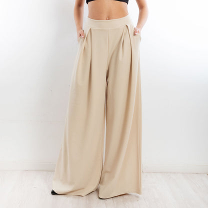 toocool pantaloni donna palazzo pinces eleganti ampi larghi con tasche toocool ms 6934 nero sl