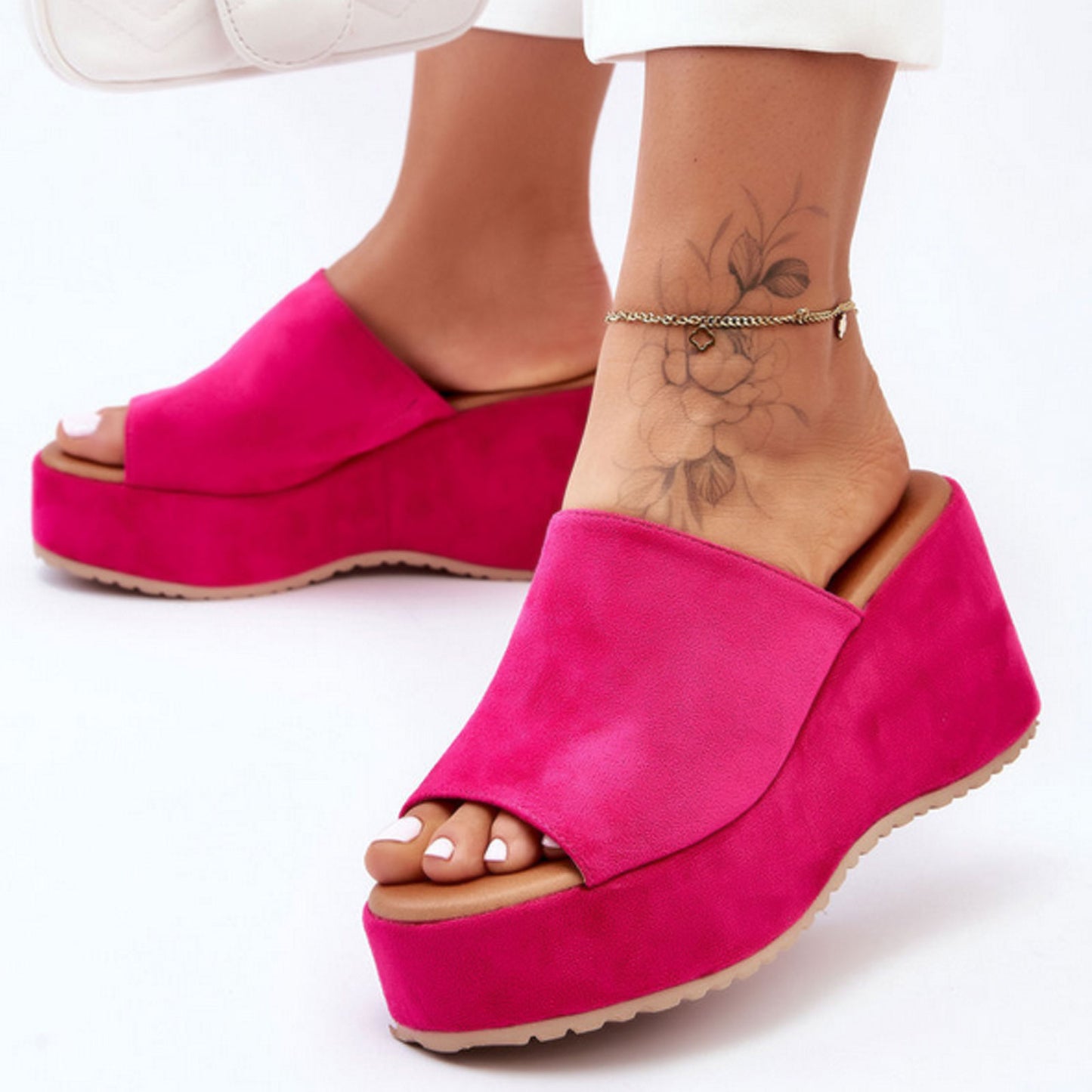 toocool sabot donna sandali scamosciati zeppa flatform hd055 181