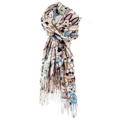 toocool sciarpa stola unisex cani frange foulard scialle invernale scaldacollo toocool wj 8217 nero taglia unica