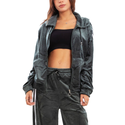 immagine-16-toocool-tuta-sportiva-donna-velour-velluto-ciniglia-cappuccio-be-8502