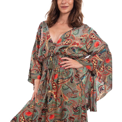 toocool vestito lungo donna abito boho chic fantasia etnica toocool rk 2021 rosso sl