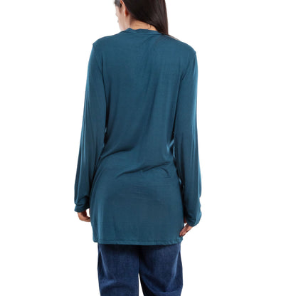 toocool cardigan lungo donna elegante coprispalle spolverino bottoni manica lunga toocool vb 4222 nero sl