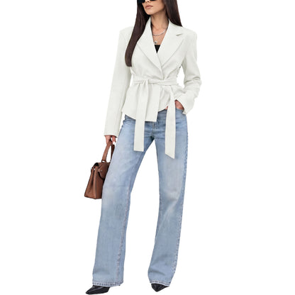 toocool giacca donna sfoderata elegante cintura coprispalle toocool vi 56210 nero taglia unica