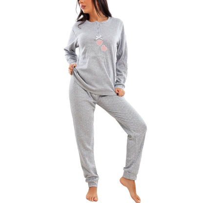 toocool pigiama donna invernale felpato pois maniche lunghe pantaloni caldo cotone toocool e5820 blu m