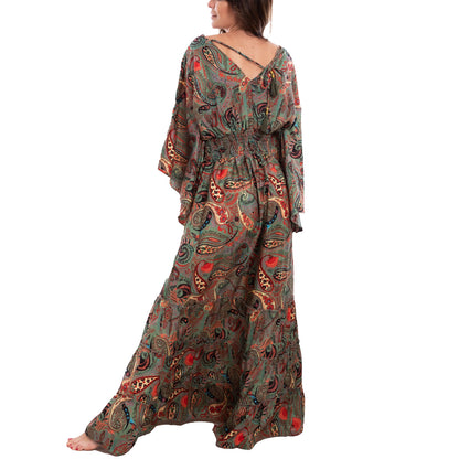toocool vestito lungo donna abito boho chic fantasia etnica toocool rk 2021 rosso sl