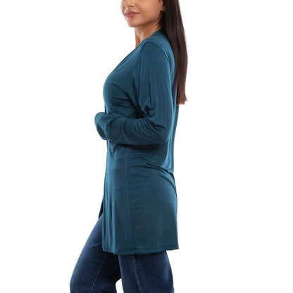 toocool cardigan lungo donna elegante coprispalle spolverino bottoni manica lunga toocool vb 4222 nero sl