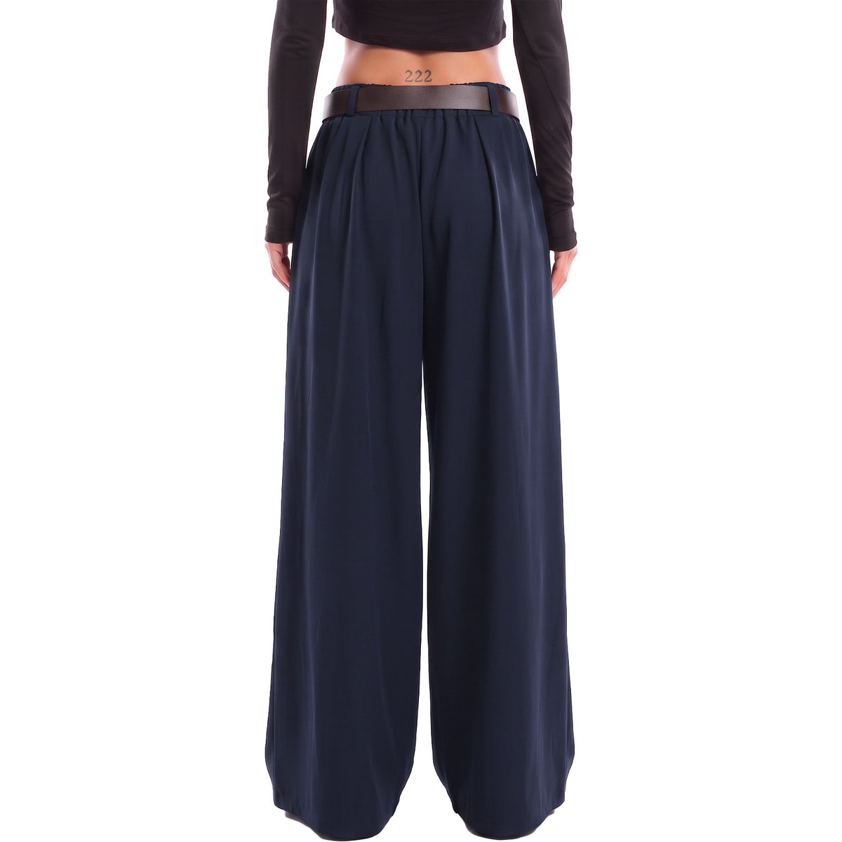 toocool pantaloni donna ampi palazzo con cintura toocool vi 3546 nero taglia unica